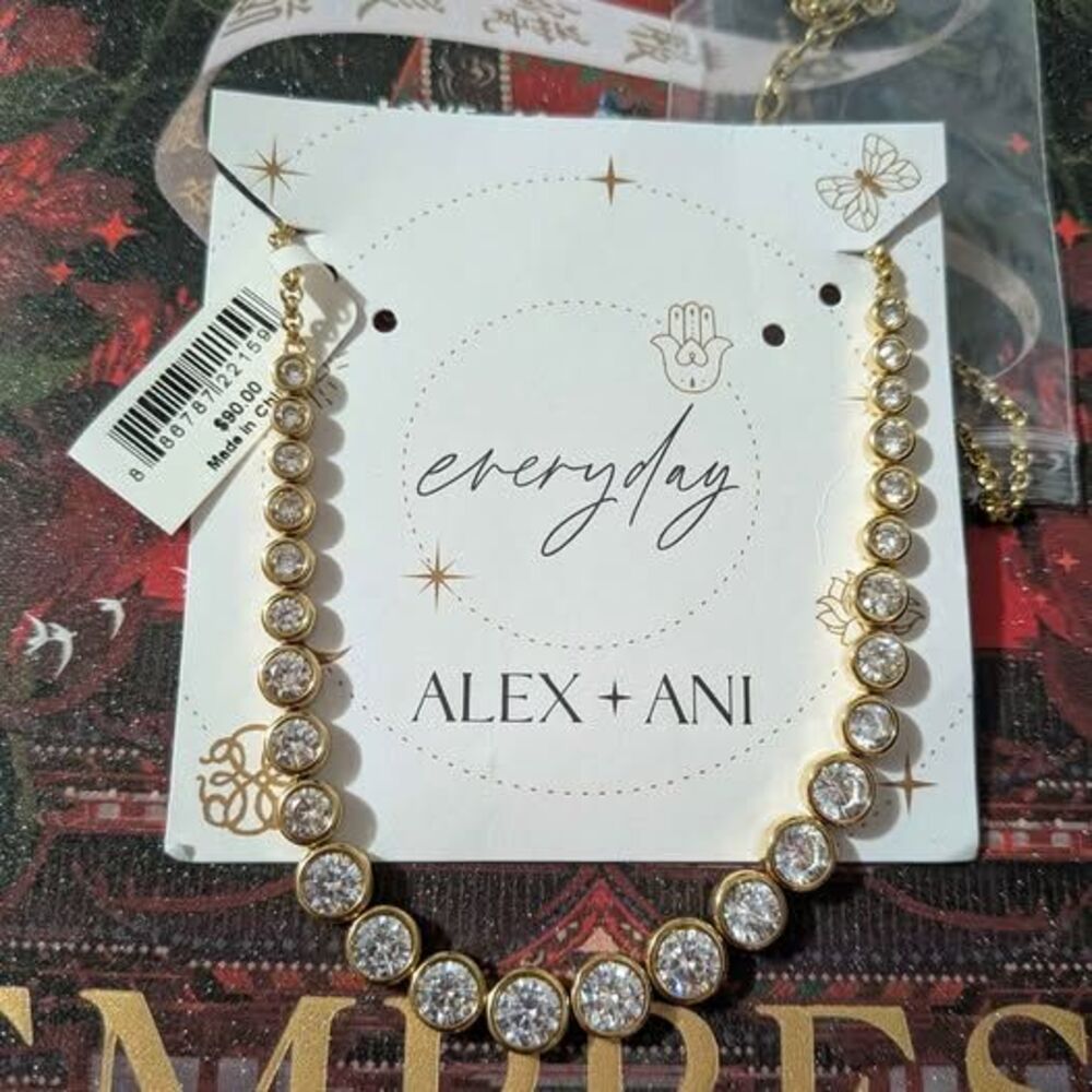 Alex & Ani Crystal Tennis Necklace – Adjustable 16”–18”